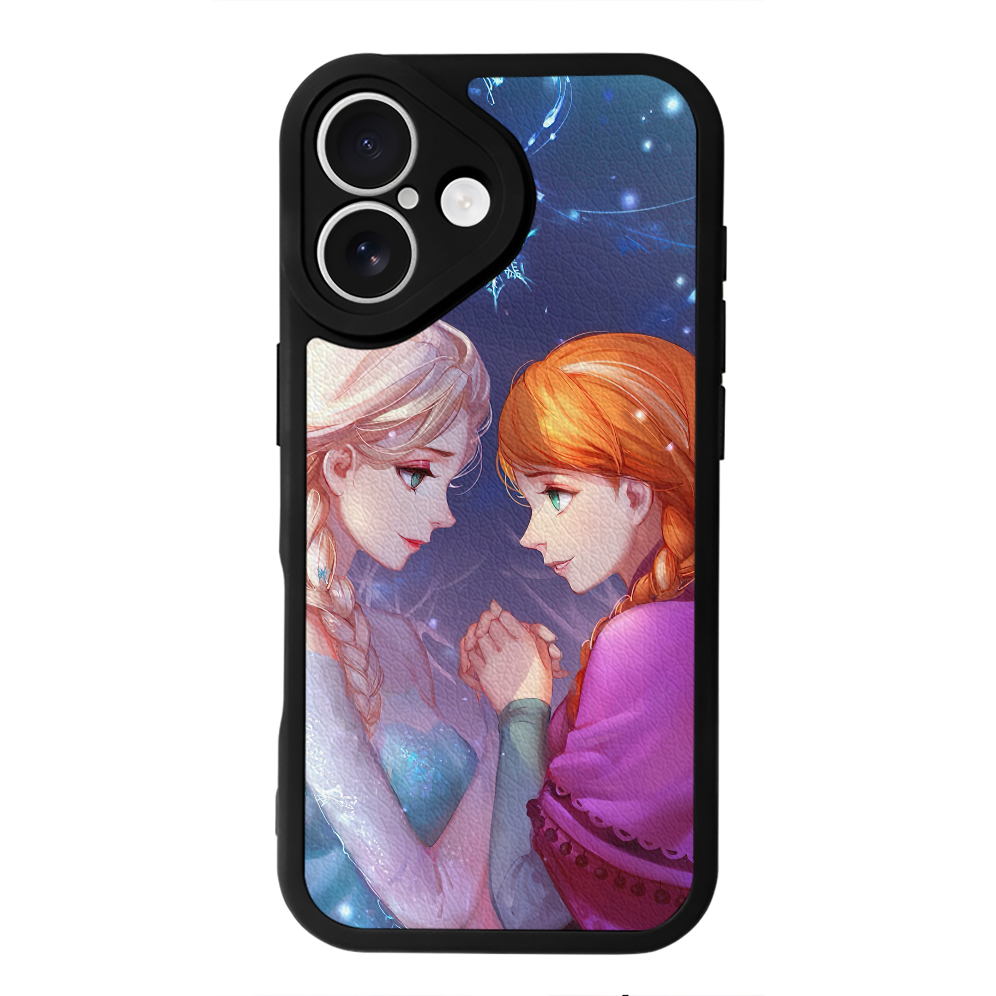 （画像用） アナと雪の女王 アンナ エルサ Frozen Anna Elsa 【iPhone 16シリーズ対応】シリコンスマホケース（レザー調） 材質：シリコン